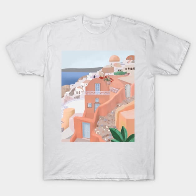 Santorini, Greece T-Shirt by Petras